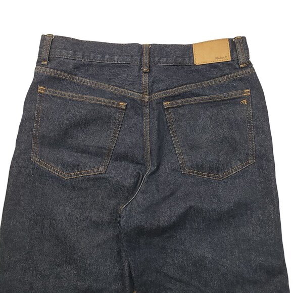 Madewell Low-Slung Baggy Jeans Rinse Wash With Raw Hem Women Size 26 Relaxed Fit - Picture 10 of 16